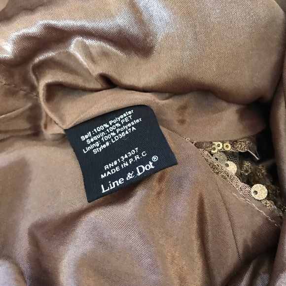 Line &  Dot Sequin Metallic Spaghetti Strap Dress - Picture 4 of 4